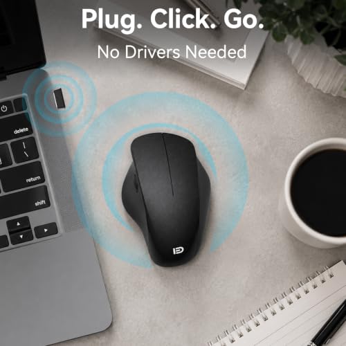 Ergonomic Thumb Wheel Mouse, Silent Wireless Mouse for Laptop | Comfortable Computer Mouse For Office Work, An Ergonomic Silent Click Mouse Offering A Natural Hand Posture