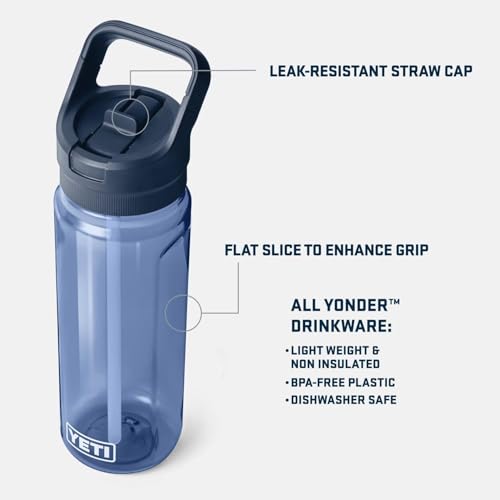 YETI Yonder 750 ml/25 oz Water Bottle with Yonder Straw Cap, Royal Blue - color: Royal Blue, size: 25 Ounces