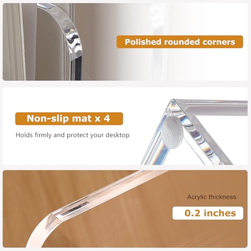 SANRUI Desk Organizer Clear Acrylic Desk Magazine File Holder with 3 Vertical Sections Magazine Rack File Organizer for Office, Home, School - size: B5,3-Section
