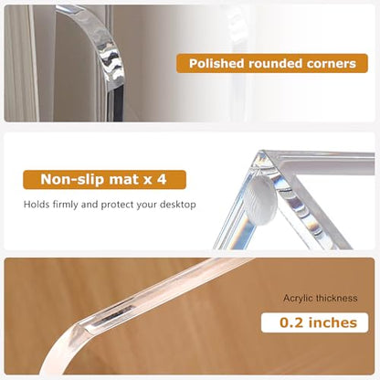 SANRUI Desk Organizer Clear Acrylic Desk Magazine File Holder with 3 Vertical Sections Magazine Rack File Organizer for Office, Home, School - size: B5,3-Section