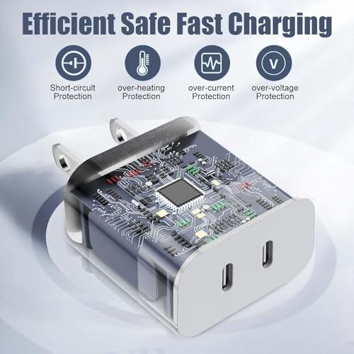 Fast Charger for iPhone 16,2Pack PD USB C iPhone Charger Dual USB C Port Charger Block with 10 Foot Long USBC to C Charger Cable Cord. Compatible with iPhone 16/16 Pro/15 Pro Max,iPad Pro/Air/Mini - size: 10FT