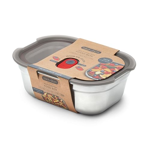 BLACK + BLUM Lunch Box - Meal Prep Containers Reusable for Picnic & Camping - Microwavable Stainless Steel Lunch & Dinner Food Storage Box with Leak Proof Lid - Dishwasher & Oven Safe - Small - 600ml | Leak Proof & Airtight, Durable & Reusable, Stackable