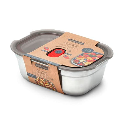 BLACK + BLUM Lunch Box - Meal Prep Containers Reusable for Picnic & Camping - Microwavable Stainless Steel Lunch & Dinner Food Storage Box with Leak Proof Lid - Dishwasher & Oven Safe - Small - 600ml | Leak Proof & Airtight, Durable & Reusable, Stackable