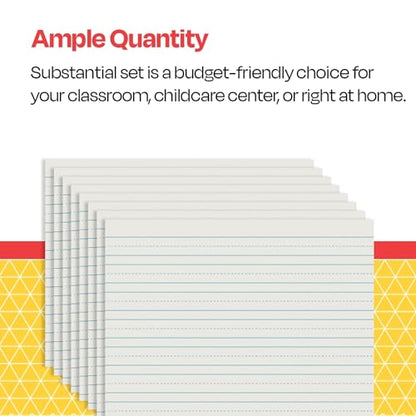 School Smart - 85350 Skip-A-Line Ruled Writing Paper, 3/4 Inch Ruled Long Way, 10-1/2 x 8 Inches, Pack of 500 White - size: 10.5" x 8" - 3/4" Ruled