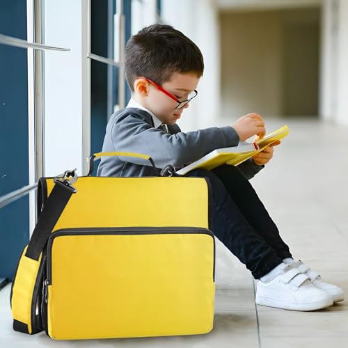 Nander 3 Ring Zipper Binder with Shoulder Strap,Bright Yellow Binders Organizer,1.5 Inch Zip Up Binder 500 Sheets, Easy to Carry