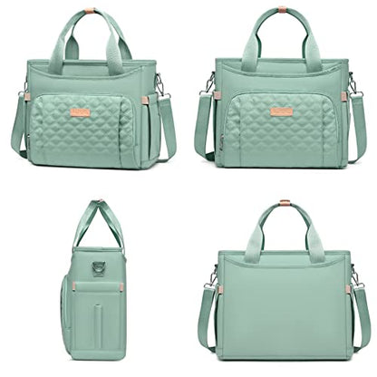 AIJIEKE Large Insulated Lunch Bag for Women Men, Work Lunch Box Tote, Green | Leakproof, durable multi-compartment cooler. Reusable with shoulder strap. Perfect for travel meal prep, picnic, beach - color: Green