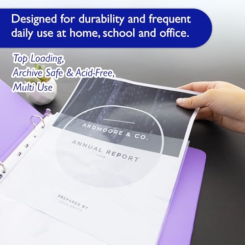 BAZIC Sheet Protectors Economy, Fit 8.5x11 Inch Paper, 11 Hole Clear Plastic Sleeves Ring Binder Sheets, Archival Safe (10/Pack), 1-Pack | letter size, economy weight top-loading sheet protectors, acid-free poly, Fit 3-ring binders, Clear front and back,