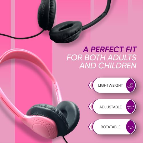10 Pack Bulk Wired On-Ear Leather Headphones with 3.5mm Connector, Multi