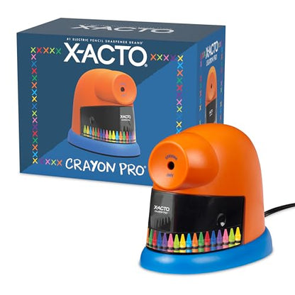 X-ACTO Crayon Pro Electric Sharpener, SafeStart Automatic Motor, 1 Count - Great for Home or School Classroom Use - size: 1 Count (Pack of 1)