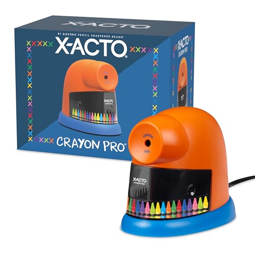 X-ACTO Crayon Pro Electric Sharpener, SafeStart Automatic Motor, 1 Count - Great for Home or School Classroom Use - size: 1 Count (Pack of 1)