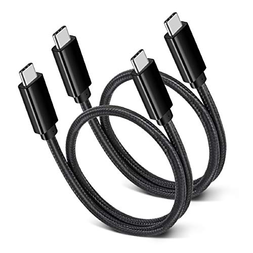 Short USB C to USB C Cable 1.5ft, 100W 3.1 Gen2 Fast Charging Cord 10Gbps Data Transfer for SSD Hard Drive MacBook iPad Docking Station 4K Monitor Video iPhone 17 16 Pro Max Galaxy S25, 2Pack