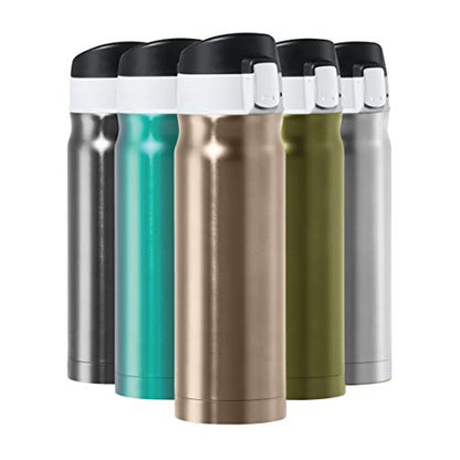 OGGI Caliber Stainless Steel Travel Water Bottle- Insulated Coffee Mug, Metal Water Bottle, Sports Bottle, Water Flask, Travel Bottles, 17oz, Champagne - color: Champagne