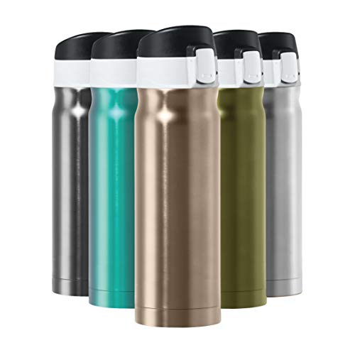 OGGI Caliber Stainless Steel Travel Water Bottle- Insulated Coffee Mug, Metal Water Bottle, Sports Bottle, Water Flask, Travel Bottles, 17oz, Champagne - color: Champagne