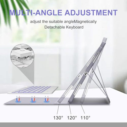 IVEOPPE Keyboard Case for Xiaomi Pad 8/8 Pro/Pad 7/7 Pro 11.2 Inch Backlit | 7 Color Backlit, Magnetic Detachable Wireless Bluetooth Keyboard, Pencil Holder, Stain Resistant Cover, Rechargeable - color: Lavender 032Backlit