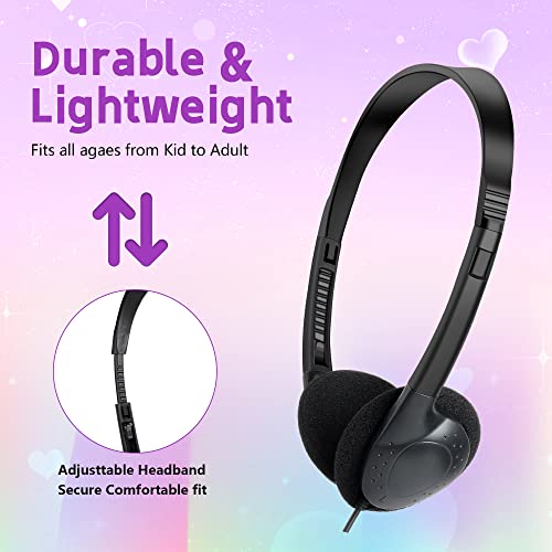 Kids Headphones Bulk 30 Pack for School Students Children Teen Boys Girls, Wholesale Headphones for Classroom Earphones,Group Learning, Computer Lab, Library, Online Lesson and Testing (Black) - color: 30 Pack Black