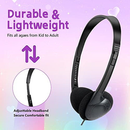 Kids Headphones Bulk 30 Pack for School Students Children Teen Boys Girls, Wholesale Headphones for Classroom Earphones,Group Learning, Computer Lab, Library, Online Lesson and Testing (Black) - color: 30 Pack Black
