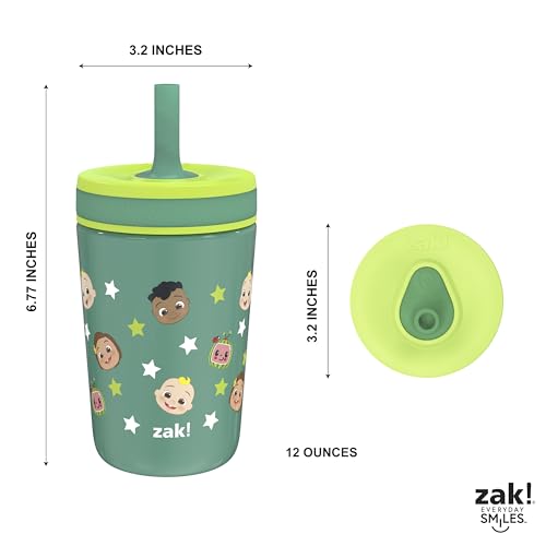Zak Designs CoComelon Kelso Toddler Cups For Travel or At Home, 12oz Vacuum Insulated Stainless Steel Sippy Cup With Leak-Proof Design is Perfect For Kids (JJ, Cody, Nina) - color: CoComelon