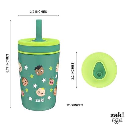 Zak Designs CoComelon Kelso Toddler Cups For Travel or At Home, 12oz Vacuum Insulated Stainless Steel Sippy Cup With Leak-Proof Design is Perfect For Kids (JJ, Cody, Nina) - color: CoComelon