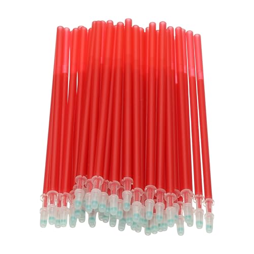 PATIKIL 48 Pcs Erasable Gel Pens Refills, 0.5mm Heat Erasable Pens Refills for Fabric Disappearing Ink Fabric Marking Pen for Sewing Quilting Writing, Red Ink - color: Red