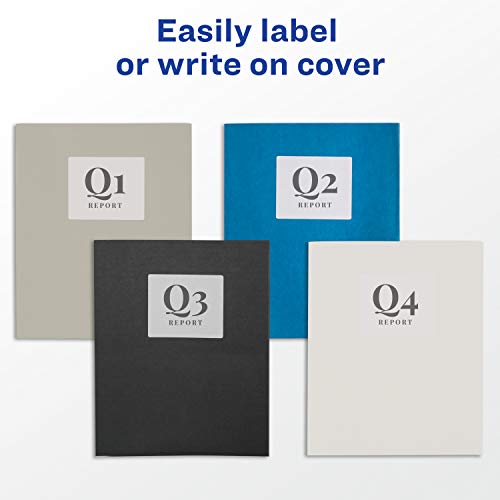 Avery Two Pocket Folders, Holds up to 40 Sheets, Business Card Slot, Case Pack of 125 Black Folders (47988) - style: 125 folders