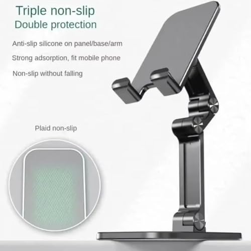 Foldable Height Adjustable Phone Tablet Stand Multi-Angle Portable Desktop Holder EVA Pad for Lazy Watching Office (White) - color: WHITE