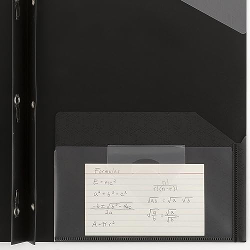 Five Star 2-Pocket Folder, Plastic Folder with Stay-Put Tabs and Prong Fasteners, Holds 8-1/2" x 11" Paper, Black (72113) (Pack of 2) - color: Black, size: 1 Count (Pack of 2)