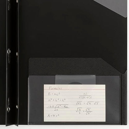 Five Star 2-Pocket Folder, Plastic Folder with Stay-Put Tabs and Prong Fasteners, Holds 8-1/2" x 11" Paper, Black (72113) (Pack of 2) - color: Black, size: 1 Count (Pack of 2)