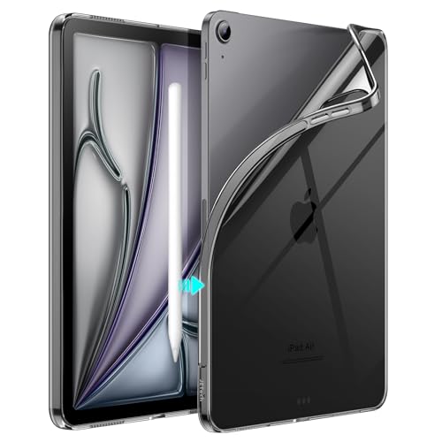 JETech Case for iPad Air 11-Inch M4/M3/M2 (2026/2025/2024), iPad Air 5/4 (10.9-Inch, 2022/2020 Model), Soft TPU Transparent Slim Shockproof Tablet Cover, Support Pencil Pro/2nd Charging (Black) - color: Black, size: iPad Air 11 inch (M4/M3/M2/M1, 8/7/6/5/