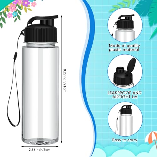 Mifoci 20 Pieces Water Bottle Bulk 17 oz Plastic Water Bottles Bulk Gym Sports Adults Reusable Large Bottles with Leak Proof Flip Top for Party Outdoor (Black) - color: Black