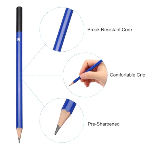 PATIKIL 2B Drawing Pencils for Sketching, 12PCS Sketch Pencils for Drawing Art Pencils Graphite Wood Pre-sharpened for Drawing Sketching Artists, 2B Pencils - size: 1 Count (Pack of 1), style: 2B