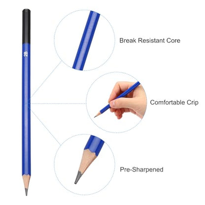 PATIKIL 2B Drawing Pencils for Sketching, 12PCS Sketch Pencils for Drawing Art Pencils Graphite Wood Pre-sharpened for Drawing Sketching Artists, 2B Pencils - size: 1 Count (Pack of 1), style: 2B