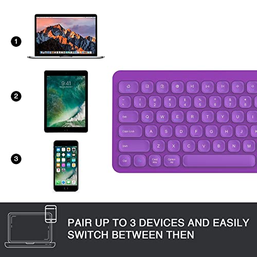Wireless Keyboard, Bluetooth Keyboard, Multi-Device Ergonomic, Wireless, Compatible with Laptop/PC/Notebook/MacBook/Computer, for iPhone/iPad/iPad mini/iPad Air/Smart TV - color: PL