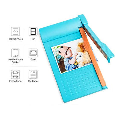 Paper Cutter Mini Paper Trimmer Guillotine Cutter 6 Inch (160mm) Grid Line Panel Scale Paper Cutter for Craft Paper Photo and Cardstock Label Craft Supplies for Office Home School (Pink) - color: Pink