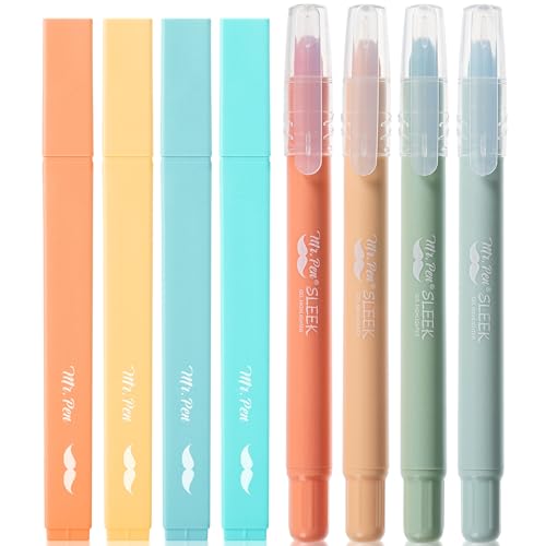 Mr. Pen- Aesthetic Highlighters and Gel Highlighters, 8 Pack | Pastel Color Bible Highlighter No Bleed, No Bleed Highlighter for Bibles, Fast Dry for Bible Journaling, Planner