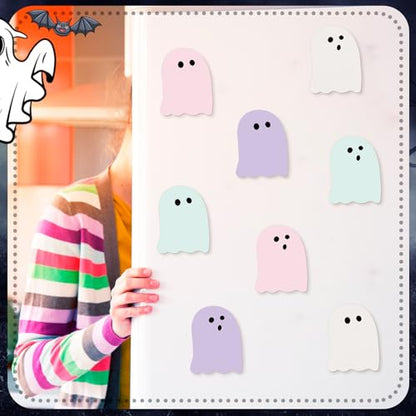 Zhanmai 1200 Pcs Halloween Ghost Sticky Notes Self-Adhesive Halloween Cute Note Pads Removable Ghost Memo Notes for School Office Home Students Teachers Present - style: Halloween