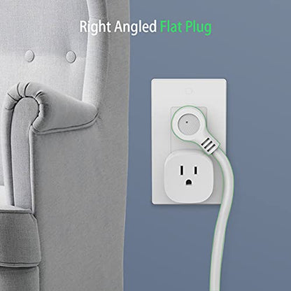 Flat Plug Power Strip with USB, TESSAN Slim Nightstand Desktop Charging Station with 3 USB Ports 3 Electrical Outlet, 5 ft Extension Cord Long Power Strip Mountable for Home, Office Dorm Essentials