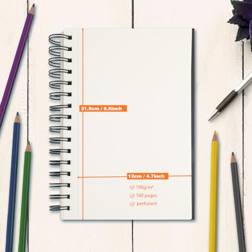 Joibabe 5.5" x 8.5" Sketch Book ，2 Pack 80-Sheets (68lb/100gsm)，Double-Sided Hardbound Sketchbook, Spiral Bound,Acid Free Paper Painting Drawing Writing Sketching Pad for Kids Adult Teens Girls Boys - size: 5.5 x 8.5 inches (2 Pack)