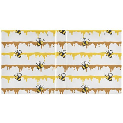 Cute Bee and Honeycomb Binder 3 Ring 1.5 Inch Binder with Clipboard&Pockets, Hardcover Binders Heavy Duty Large File Folder for Office School Supplies - Holds 200 Sheets - color: Cute Bee and Honeycomb, size: 1 Pack-12.4x10.63in