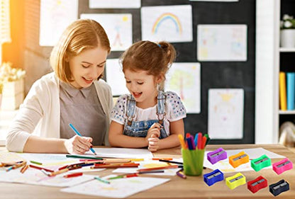 XYW 150 Pieces Pencil Sharpeners in Bulk - Colorful Mini Handheld Pencil Sharpener for Kids, Small Manual Pencil Sharpeners for School Classroom Home Office Supplies - color: 150 Pack