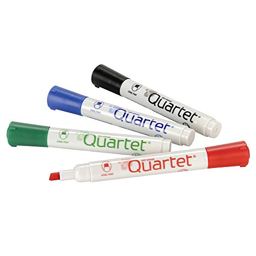 Quartet Classic Low Odor Dry-Erase Markers, Chisel Tip, 4-Marker Set, Assorted Colors, 4 Pack (659510Q) - style: Chisel Tip