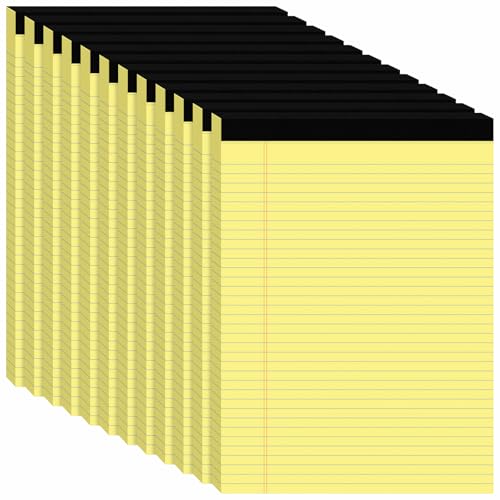 12Packs Legal Pads 8.5 x 11 Inch, 50Sheets/Pack, College Ruled & Perforated Yellow Writing Pads, Pads of Paper 8.5 x 11, Lined Note Pads with Sturdy Backing for Office, Business & School Supplies - color: Yellow, style: 12 Pads-50 Sheets/Pads