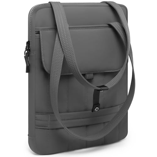 HYZUO 13.3-14 Inch Puffy Laptop Sleeve Padded Handbag for 13"-14" MacBook Pro/Air, 13" 13.3" Dell/HP/Lenovo/Asus/Acer Notebook Chromebook, Women Slim Shoulder Bags Work Daily Bag, Space Gray - color: Space Grey, size: 13.3-14 Inch