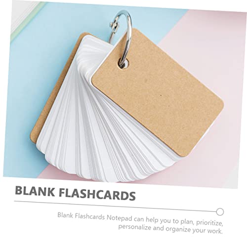 4pcs Blank Writing Cards Study Flash Cards for Boys and Girls Adults Portable Binder Ring - size: 7.00X4.00X3.00CM