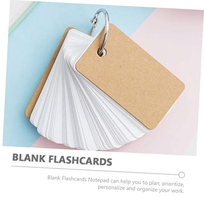 4pcs Blank Writing Cards Study Flash Cards for Boys and Girls Adults Portable Binder Ring - size: 7.00X4.00X3.00CM