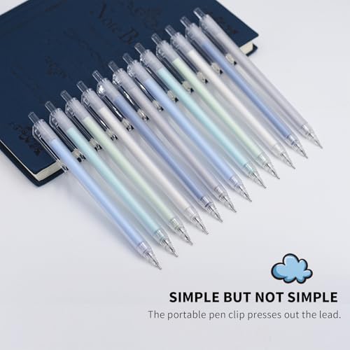 0.7mm Cute Mechanical Pencil Set 12 PCS Pastel Mechanical Pencils With 1 Erasers,1 Tube HB Lead Refill For Writing,Sketching,Drawing,Student Stationary