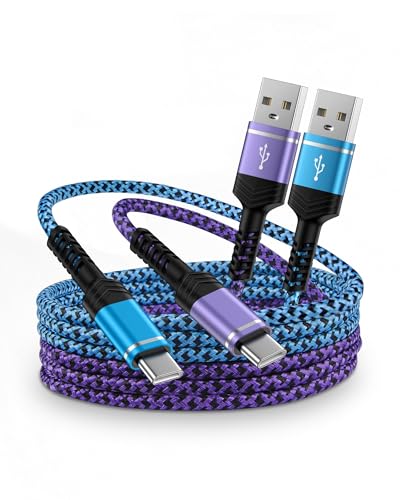 AILKIN 2-Pack USB A to USB C Cable, 6FT USB C Charging Cable Fast Charging | Braided USB A to USB C Cable for iPhone 17e/17Pro/Air/16e/16/16Pro/15/15Pro, Samsung Galaxy S26/S25/S24, Google Pixel 10/9/8