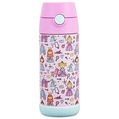 Snug Insulated Kids Water Bottle with Straw & Spout – Double-Wall Stainless Steel, Leakproof, Easy-Flip Lid – For School, Travel, Toddlers & Big Kids - Princess, 12oz - color: Princess, size: 11.8 Ounces