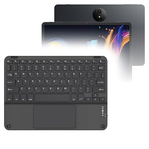 BoxWave Keyboard Compatible with TCL NXTPAPER 11 Plus (11.5 in) - SlimKeys Bluetooth Keyboard with Trackpad, Portable Slim TouchPad - Jet Black