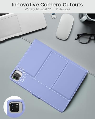 MoKo Universal Tablet Case with QWERTY Keyboard for 9",9.7",10.1",10.2",10.4",10.5",10.9" Tablet, with Removable Wireless Bluetooth Keyboard&Pen Holder for iPad, Samsung, Fire, Pixel, Other, Lavender - color: Lavender