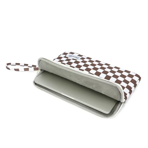 Canvaslife Laptop Sleeve Case Cover with Pocket for MacBook Pro 14 inch and 14 inch-14.4 inch HP, Lenovo, Dell, ASUS, Acer Notebook Computer (Brown Checker) - color: Brown Checker, size: 14 inch / 14.0 inch